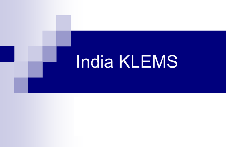 indiaKLEMS